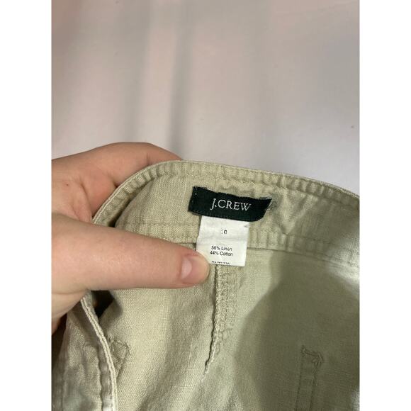 J Crew Skirt 10 Tan A Line Midi Linen Blend Y2K Vintage - Picture 9 of 11